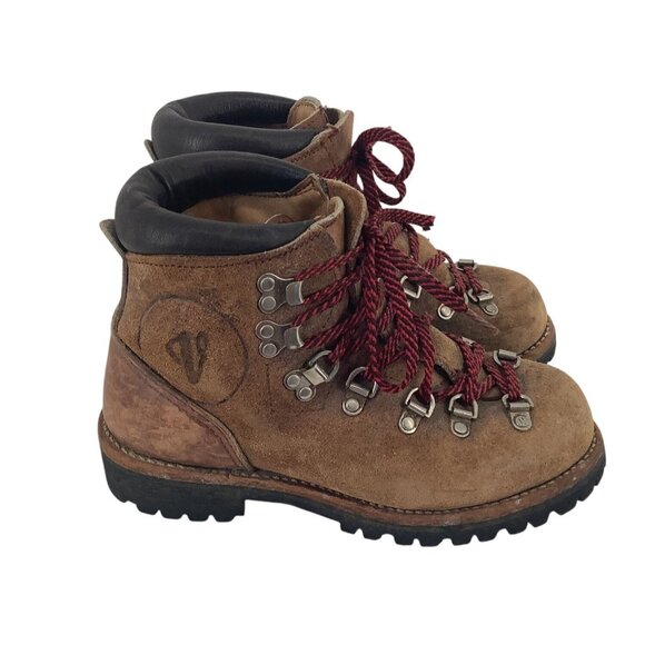 Vintage Vasque Mens Brown Leather Mountaineering Boots Hike Climb US Size 5 - Picture 1 of 12